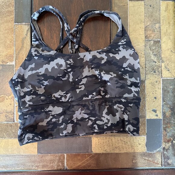 CRZ YOGA Butterluxe Strappy Sports Bra Size S black and gray - Picture 1 of 4